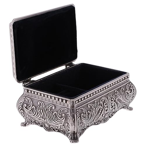 Boîte à bijoux rectangulaire antique aux sculptures de fleurs ciselées pour écrin d'exception - 5