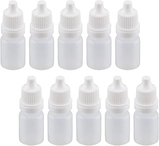 Othmro 0.2oz Eye Dropper Bottle,Pe Lab Dropper Bottles 50pcs, 5ml Squeezable Eye Liquid Dropper Bottles,Thin Mouth Via Of Liquid Sample Seal Storage Bottle With Childproof White Cap