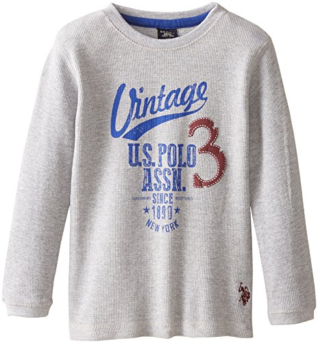U.S. Polo Assn. Little Boys' Vintage Thermal Screen-Print Pullover