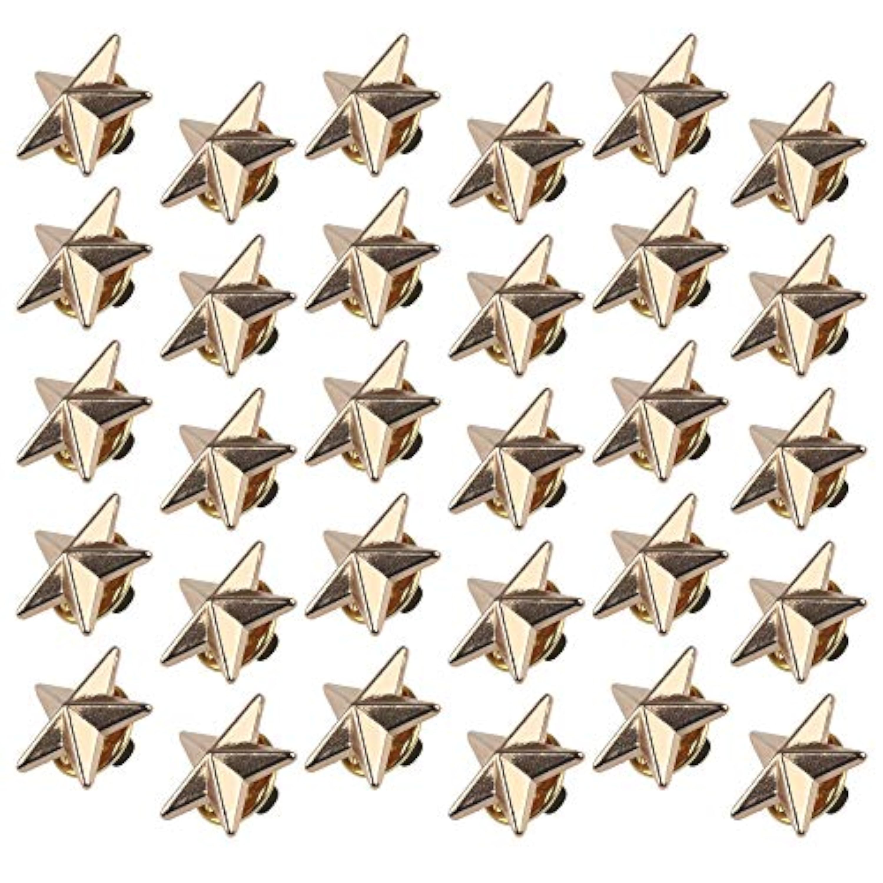 Chudian 30 piezas Insignia de estrella, Broche de estrella de metal para decoración de prendas de vestir, Pin de estrella para conmemoración del Día del Trabajo para mujeres y hombres, Metal