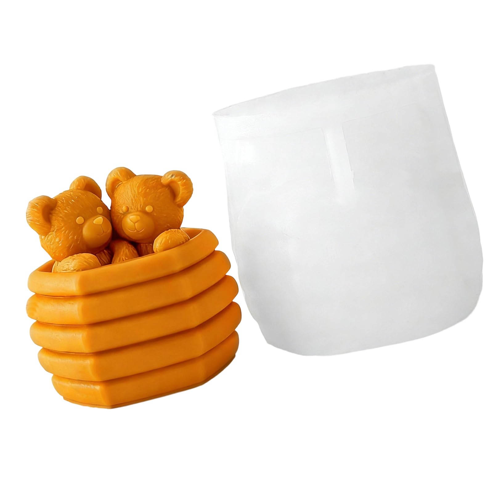 LUCKGONI Bear Shape Silicone Mould Multipurpose Silicone Mold Easy Demolding For Resin Casting Candle Soap Chocolate