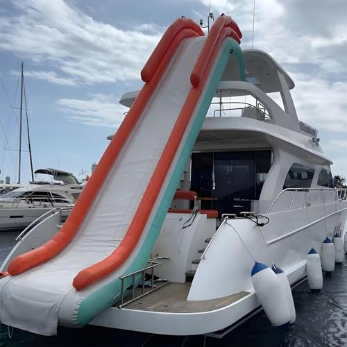YEYUBIW Summer Outdoor Marine Water Yacht Slide Paradise, Easy to Install, Equipped with Air Pump for Yachts and Ships,13.1Ft/4M,White