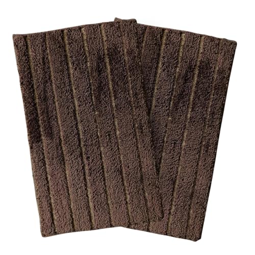 Image of Door Mats for Home | Door Mats for Home Entrance | Door Mat for Bathroom| Soft & Super Absorbent Mats for Shower | Washable, Non-Slip & Quick-Drying Mats (Pack of 2) (Brown)