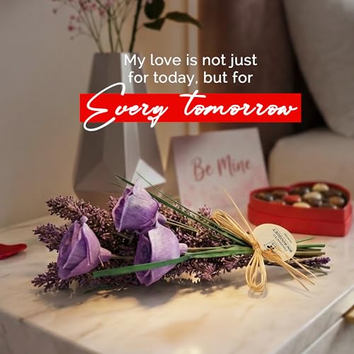 Image of IRIS Serene Lavender Roses Mini Scented Bouquet | Timeless & Everlasting Gift