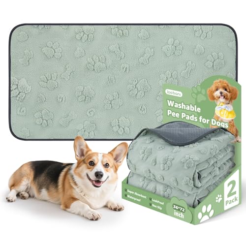 Image of LOOBANI Reusable Pee Pads for Dogs, Hallway Runner, Floor,36 inchx72 inch,2 Pack