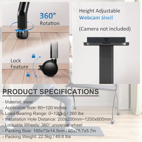 Soporte móvil para TV y pizarras de 60" a 120" miniatura 3