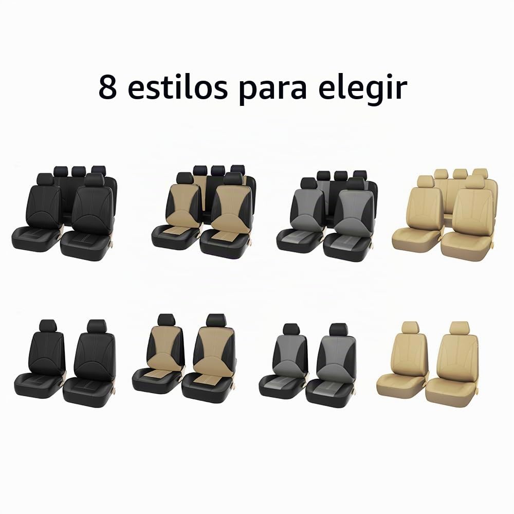 Shkalacar Funda Asiento Coche 9 Piezas Protector Asiento Coche Fundas Coche Asientos Universal 5 Asientos para vehículo SUV