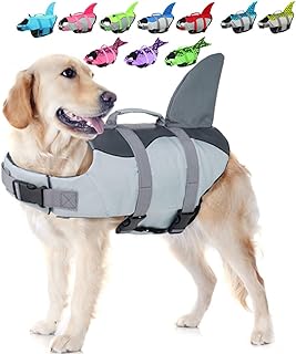 EMUST Dog Life Vests, Dog Floats for Swimming, Boat, Pool, Ripstop Pet Life Jacket with High Buoyancy and Lift Handle for ...