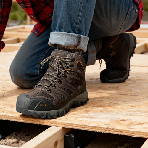 Image of NORTIV 8 Waterproof Work Boots for Men Steel Toe Safety Construction Boots ARMADILLO-STL