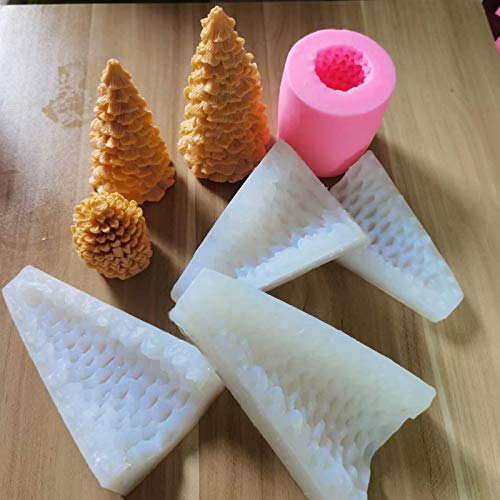 JIUYECAO Dreidimensionale 3D-Kerzenform, Tannenkegel, 3D-Weihnachtsbaum, Tannenzapfen, Kerze, Silikonform, Seife, DIY… – Bild 6