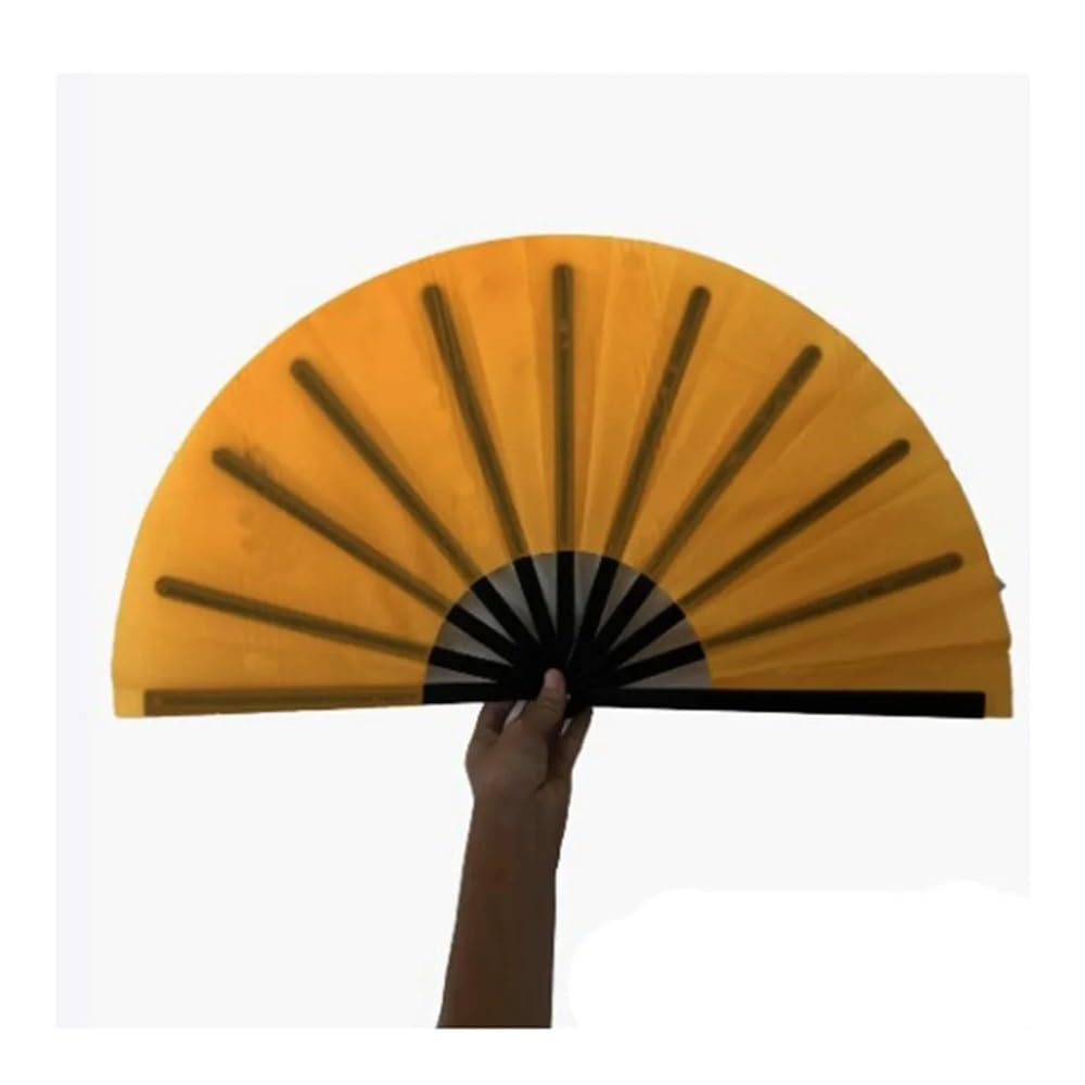 FENZORIQ 33cm Chinese Tai Chi Folding Fan - 10 Styles Performance Fan for Wushu & Yoga Training(Orange)