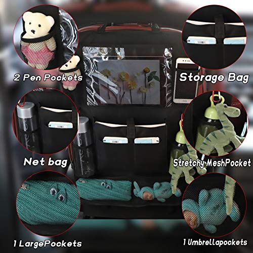Omotor 4Pcs Car Seat Protector Set Tablet Holder Kick Mat Cover Car Backseat Organizer For Kid & Toddlers Baby Carseat Cover (2 Sets) #TOP6