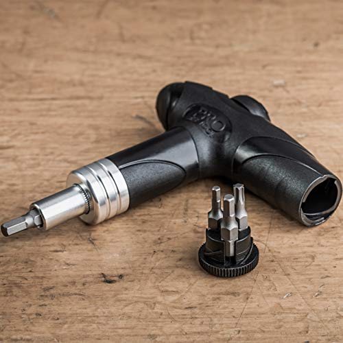 PRO BIKE TOOL Adjustable Torque Wrench Set - 4, 5, 6 NM - Shop Quality Bicycle Multitool Suitable for Home Use - Includes 3, 4, 5mm Allen, T25 Tool Bits - Maintenance Kit for Road and Mountain Bikes