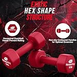 Neoprene Coated Workout Dumbbells set of 2 – Anti Roll, Non Slip with Smooth Grip Fitness & Exercise Dumbbells – Hexagon Shaped Hand Weights for Women & Men – Best Choice for Gyms & home use - Image 5