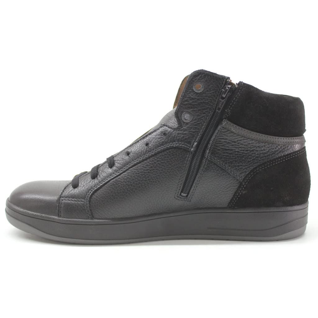 MephistoMens Heliot Leather Black Trainers 10 UK