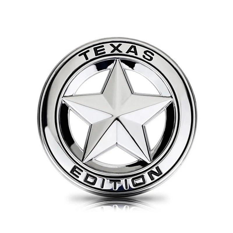 Image of VRT 3D Chrome Emblem Automotive Car, Bike Badges Logo Self Adhesive Sticker (Texas Edition, Silver)