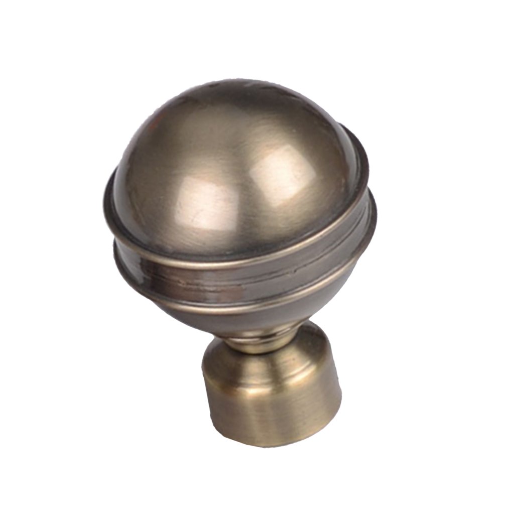 Lzvmlnqi E Style Bronze 1 Piece Retro Curtain Pole Rod Finials Ends Heads 28Mm