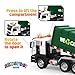 Garbage Truck Toy, Large Friction Powered Trash Truck Toy with Light and Sounds, 4 Trash Bins and Learning Cards for Kids