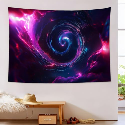 Tapiz de vórtice de fantasía 3D violeta para decoración psicodélica de salón y dormitorio