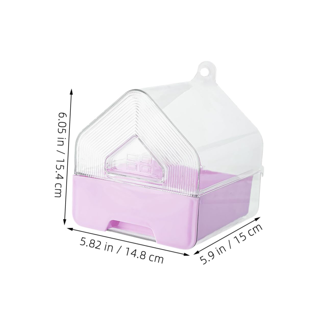 ibasenice 2Pcs Bird Bathtub with Drawer Design Multi Function Hanging Parrot Bath Box for Small Birds Budgies Transparent Pet Bathing Tub for Drinking and Feeding