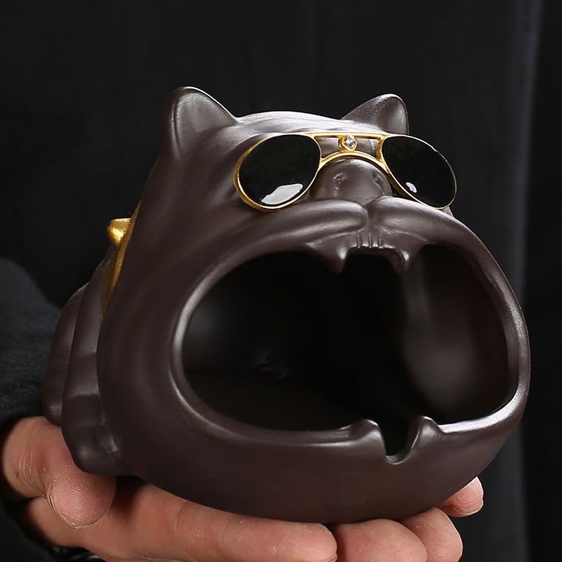 Amazon.co.jp: 灰皿 ブルドック 犬 キャラクター テーブル用灰皿