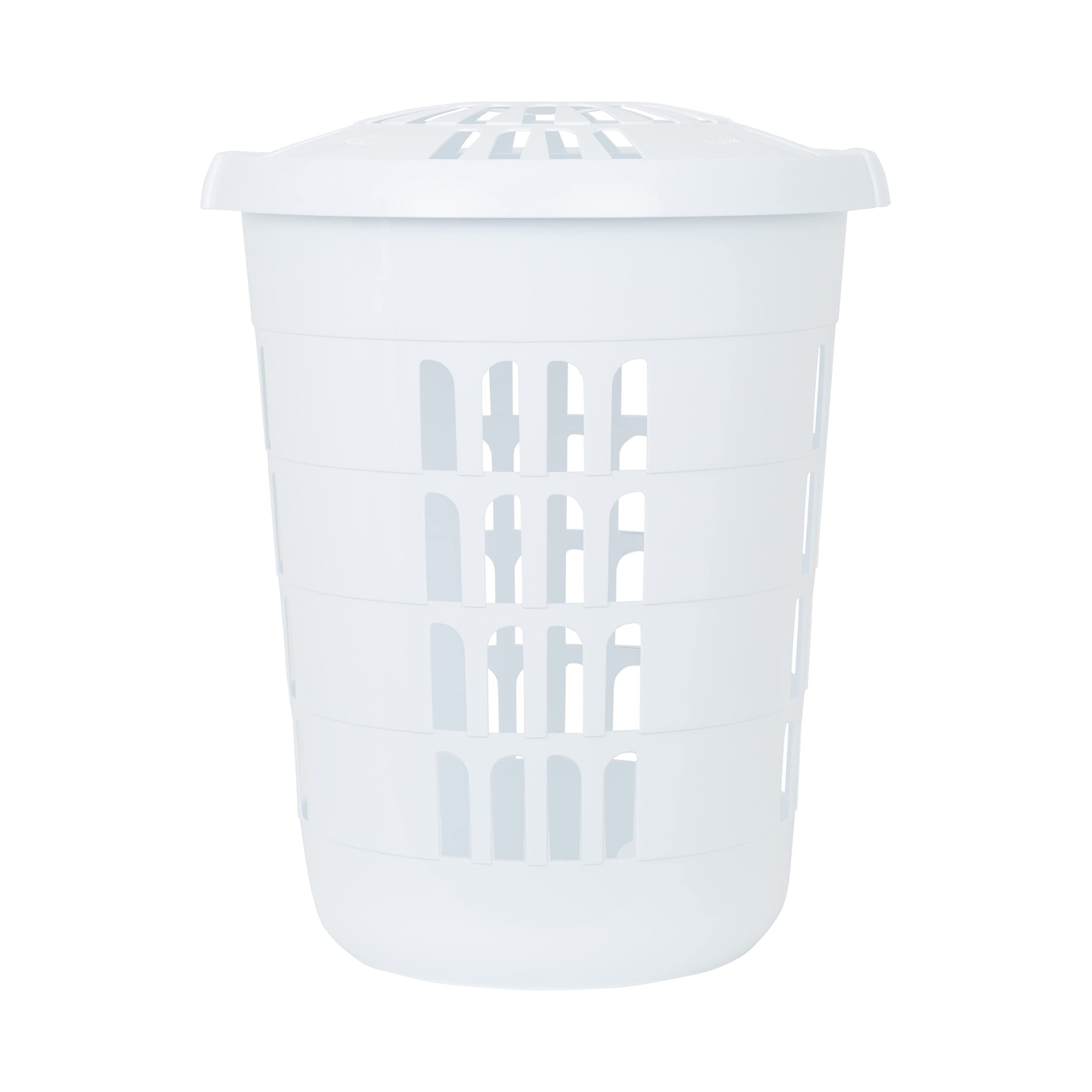 Wham Ice White 2 X Casa Plastic Deluxe Round Laundry Hamper