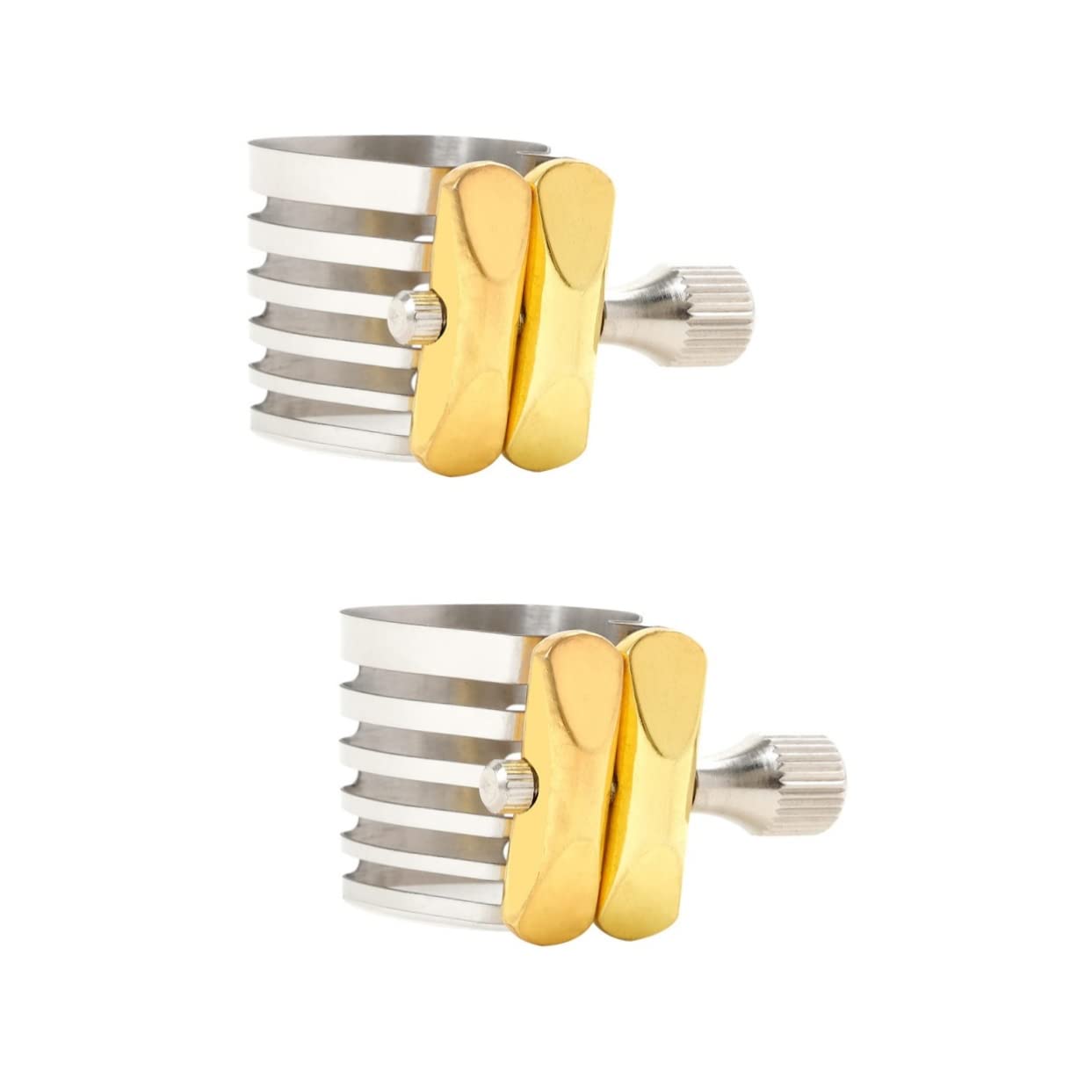 ibasenice 2pcs Saxophone Ligature Clip Metal Sax Reed Clamp No Burrs Elegant Design for Saxophone Accessories