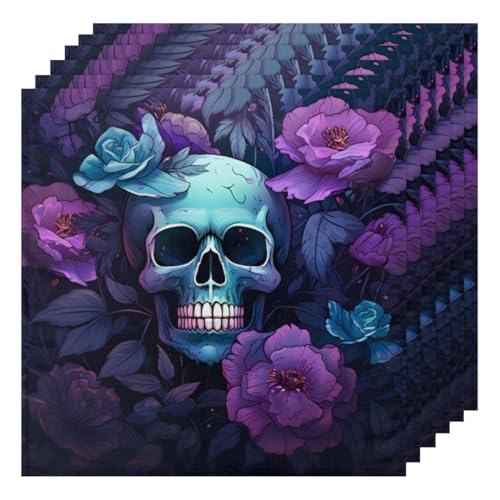 Servilletas de Tela Sugar Skull Multicolor Pack 6 miniatura 1