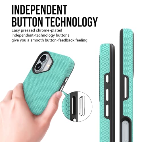 Image of NOXO Ultra-Hybrid Triangle Back Case Cover for iPhone 17, | Shockproof Design | Camera Protection | Soft TPU & Rugged PC | Bumper Case Cover for iPhone 17, (Mint Grean)