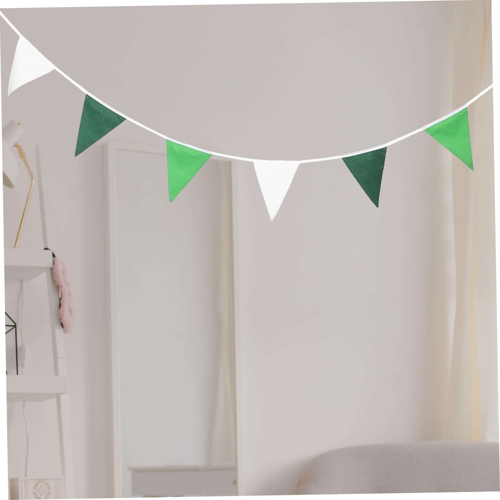 HANABASS 3 Stück Dreieck Wimpelkette Girlande aus Polyester Teilig Grün Verlaufend Einfach Aufzuhängen Wetterfest für Kindergeburtstag Hochzeit Partydeko Garten Dekoration