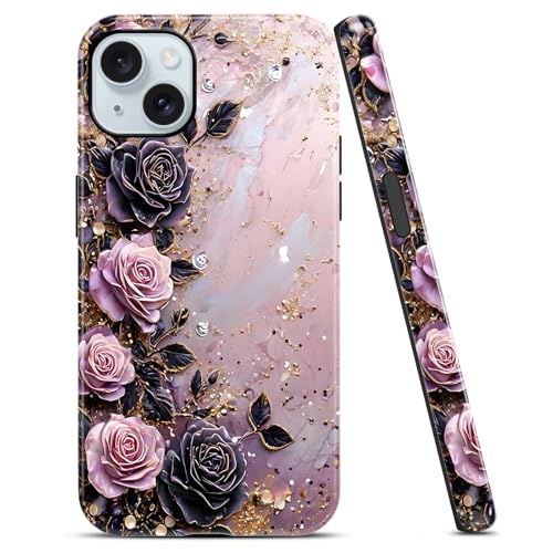 Coque iPhone 15 luxe effet veines dorées protection hybride élégante
