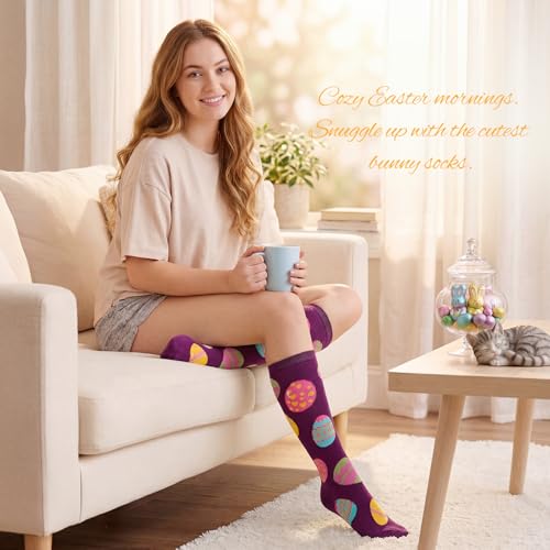 Image of American Trends Women's Knee High Socks, Novelty Holiday Printed Tall Tube Socks, Casual & Party Athletic Sports Stockings
