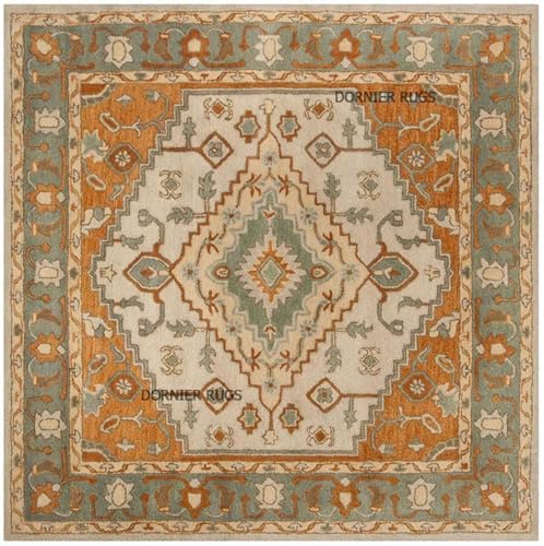 Image of 7x9 Ft Hand-Tufted Wool Rug - Classic Thick Carpet for Cozy Living Rooms & Master Bedrooms