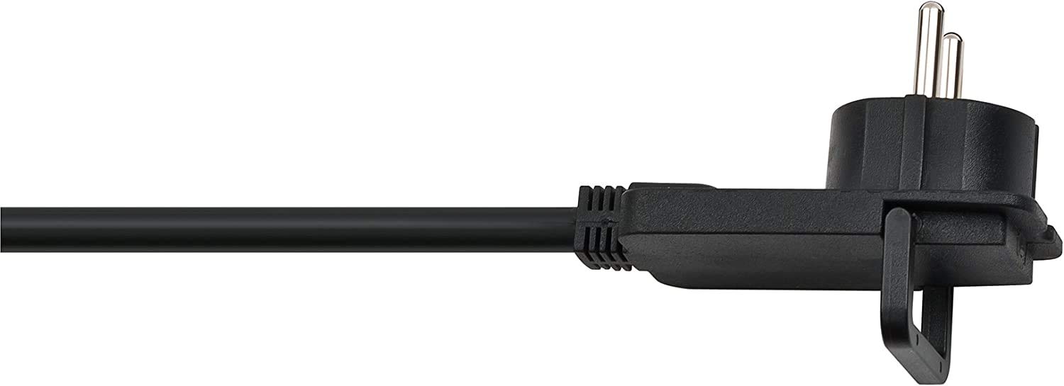 Brennenstuhl Qualitäts-Kunststoff-Verlängerungskabel mit Flachstecker (Verlängerungskabel flach für innen) (schwarz, 5m | 5er Pack)