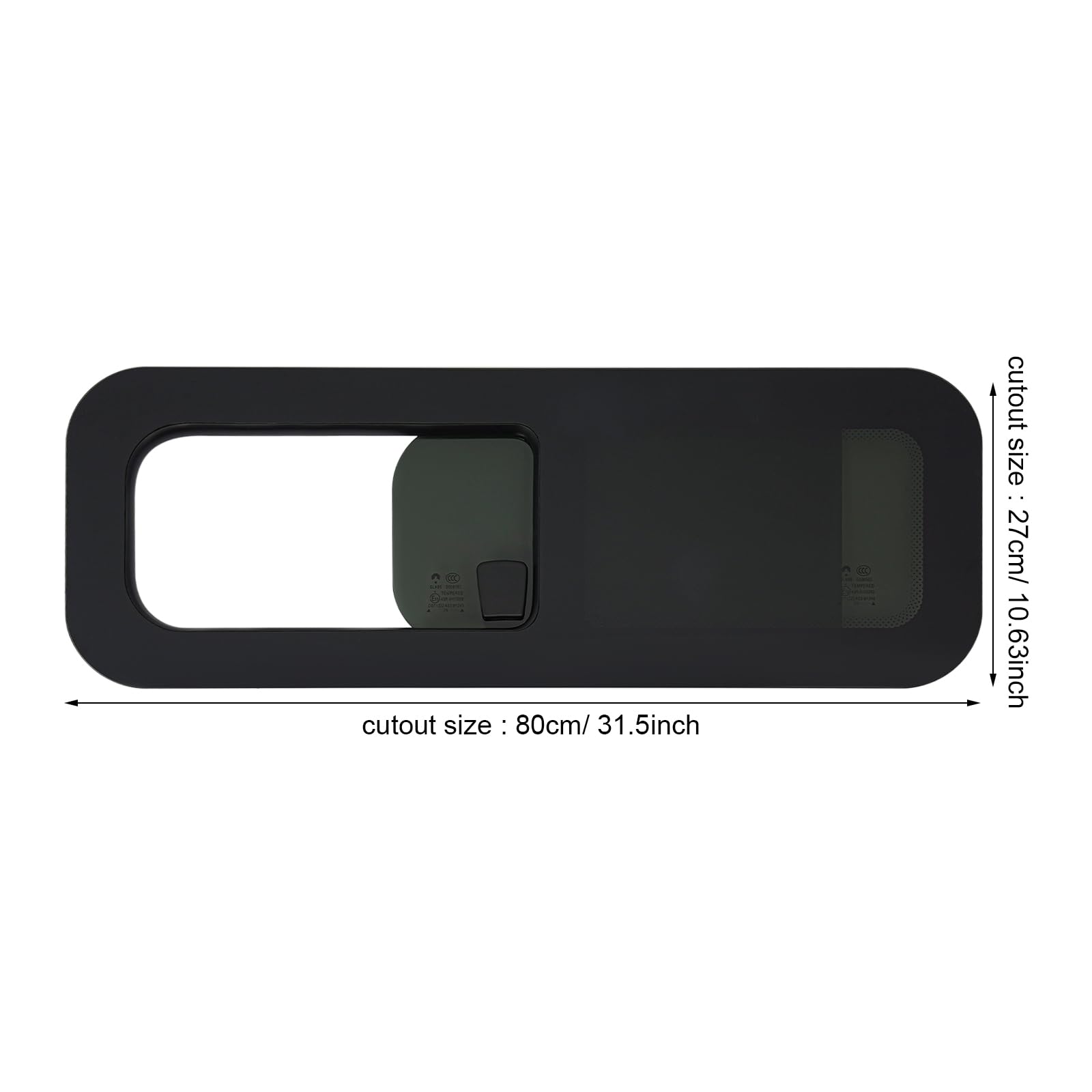 Finestra laterale per camper orizzontale, per camper, camper, veicoli da costruzione, blu marino (780 x 280 mm)