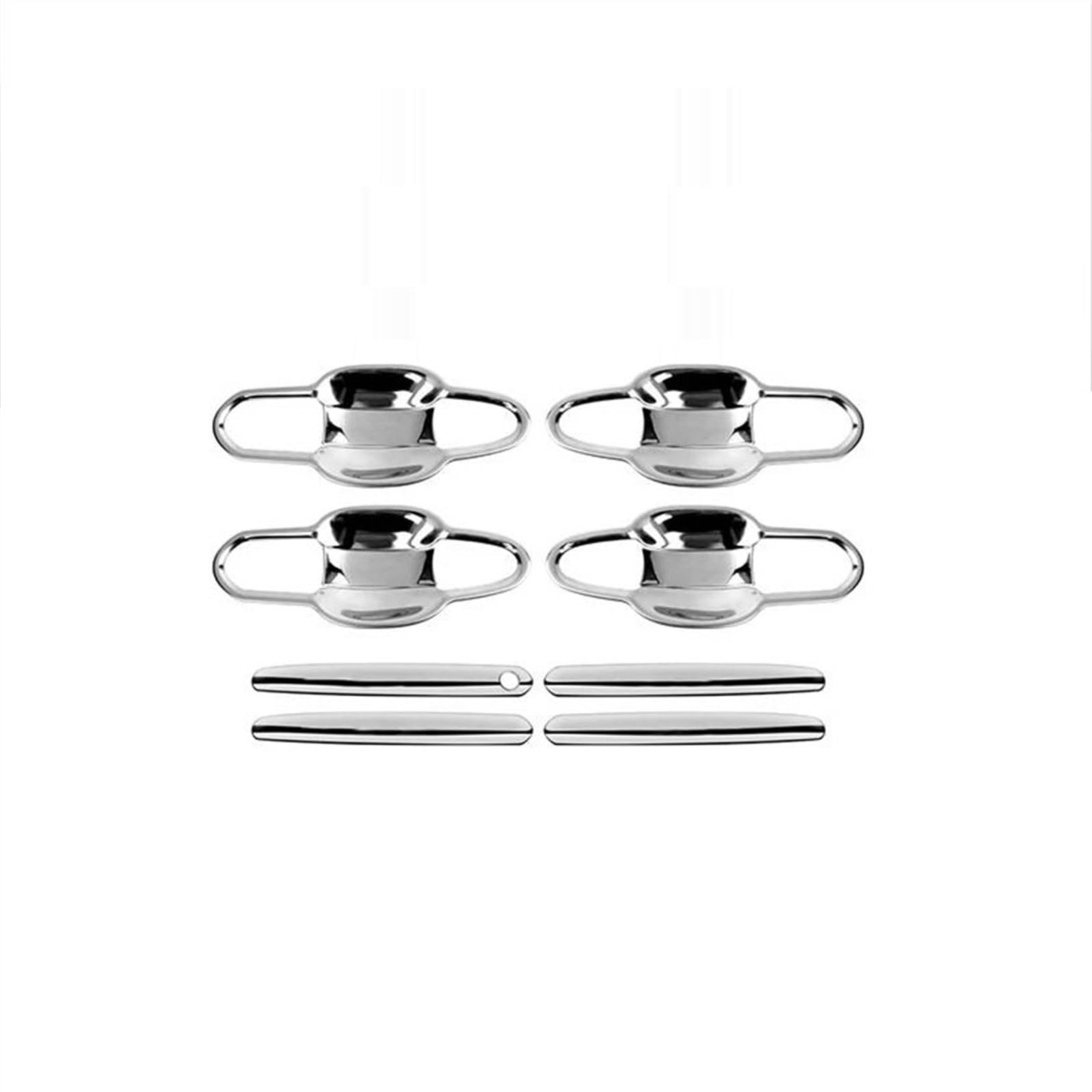 SLIMES 4/8 Pieces Car Electroplating Exterior Door Handle Strip Cover W/Smart Keyhole for Toyota RAV4 2019-2023 RAV 4 XA50 Protection(Chrome)