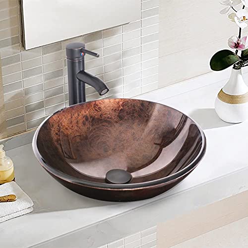 Uev 24" Antique Bathroom Vanity, Dark Brown Bathroom Vanity Set With Sink Combo, Iron Wood Bathroom Cabinet With Adjustable Water Temperature Faucet (A09) #TOP6