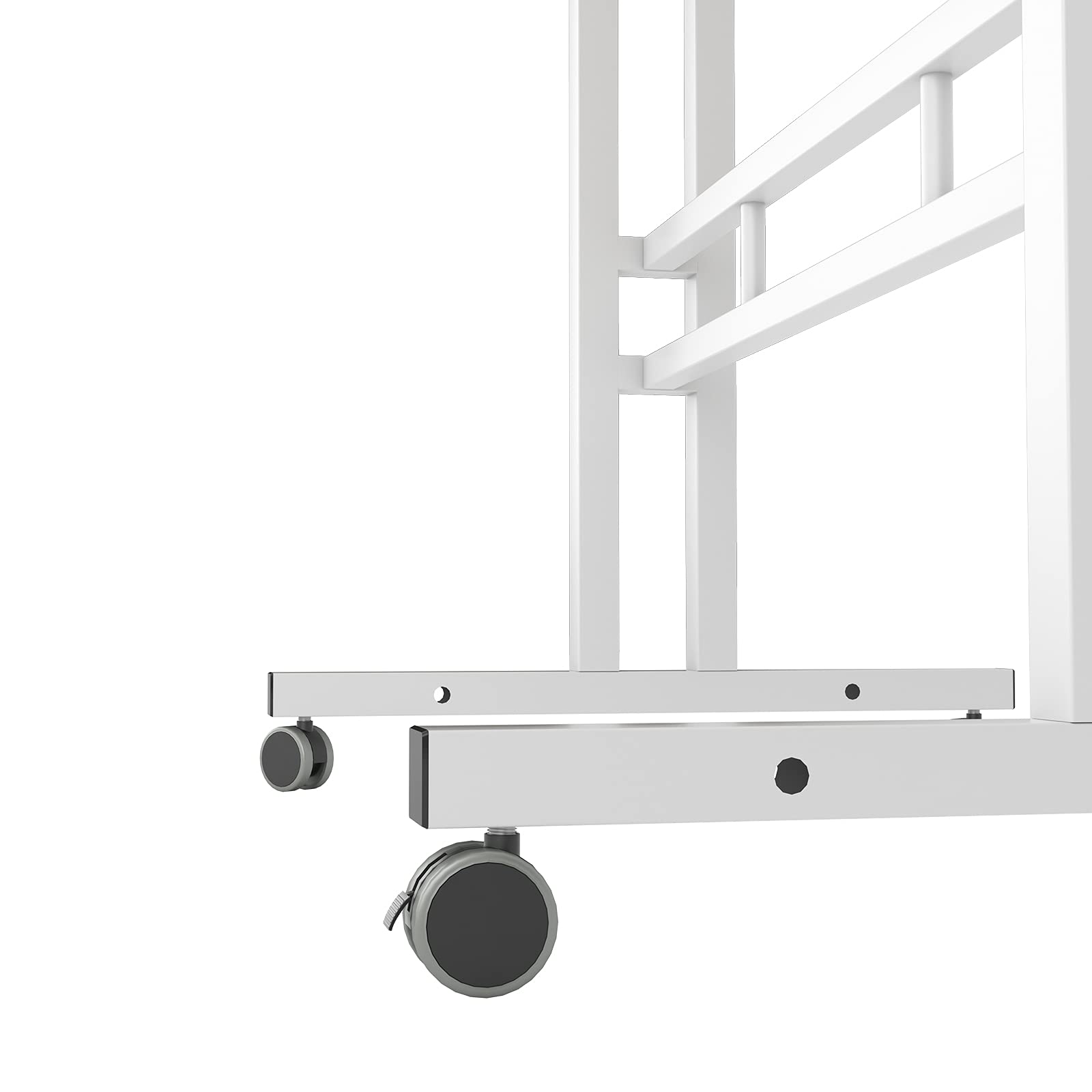 DlandHome Scrivania Sit-Stand Laptop,laptop stand standing desk Tavolino Caffe per Casa o Studio con 4 Ruote Mobile e Blocco, Scrivania Lavoro per Discorso, Altezza Regolabile 67-115cm, di Legno Acero