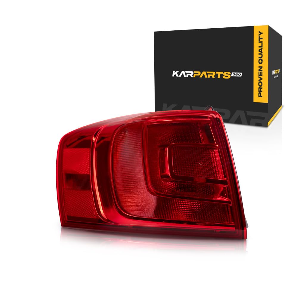 KarParts360 For Volkswagen Jetta Tail Light Assembly 2011 2012 2013 2014 Driver Side w/Bulbs Replaces VW2804107