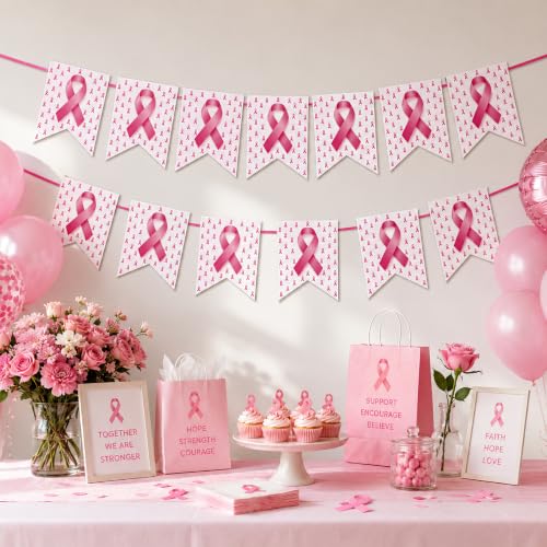 Image of Breast Cancer Decorations - Pink Ribbon Breast Cancer Awareness Banner