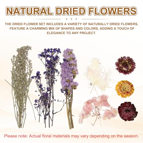 Conjunto de 2 Sets de Flores Secas Naturales miniatura 3