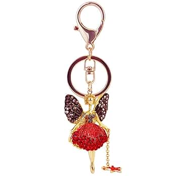 Bling Angel Keychains Glitter Rhinestone Pendant Fairy