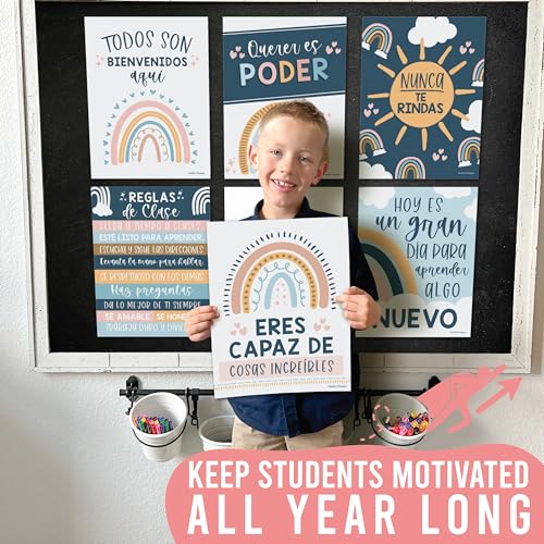 Hadley Designs 6 Spanish Classroom Decorations – Spanish Posters for Classroom, High School Decorations, Motivational Wall Art for Teachers and Students - Boho Motivational Decor - Image 7