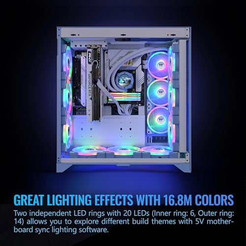 Image of Thermaltake SWAFAN EX 12 ARGB Cooling Fan, Hydrangea Blue, 3-Fan pcak, 500~2000 RPM, Magnetic Connection, Reversable Blades, sync with MB RGB Software, CL-F183-PL12BU-A