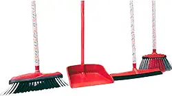 Kit Vassoura Multiuso, Rodo Duplo Grande, Vassoura de Pelo e Pá de lixo todos com Cabo