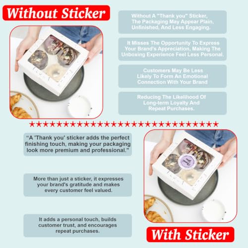 Image of Trifirt Self Adhesive Thank You Stickers for Packaging | Waterproof Vinyl Labels for Small Business, Gift Wrapping, Envelopes, Boxes & Mailers | Strong Adhesive, Easy Peel & Stick