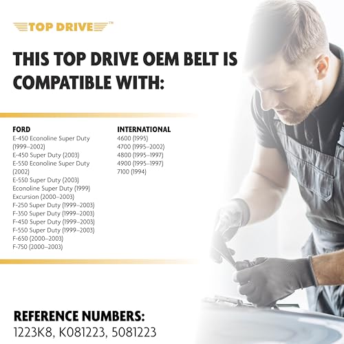 Image of Top Drive, 8PK3105, Premium Engine EPDM Serpentine Belt, 122.80 inch Length | 8-Rib, Automotive Replacement Serpentine Belt, Equivalent References K081223 and 5081223