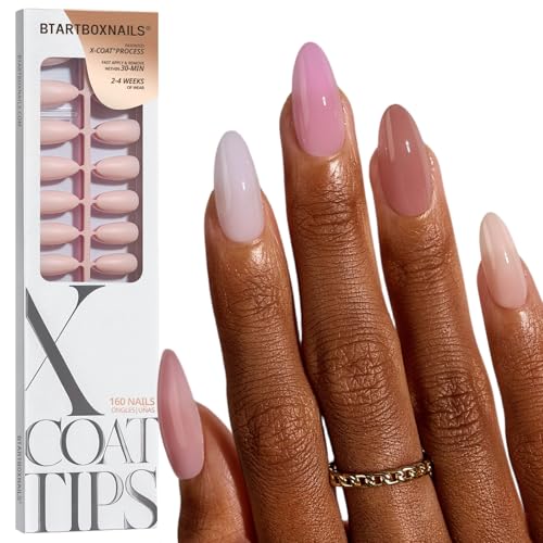 BTArtboxnails XCOATTIPS Bare 5-Shades Nude Press on Nails