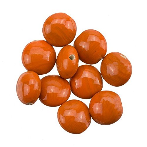 Smartie brillant orange foncé Disque perles en verre 10u00a0x 12u00a0x 6u00a0mm