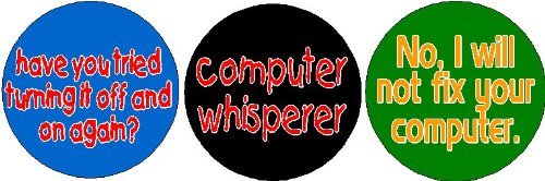 Set of 3 Computer Geek Nerd Humor 1.25" Pinback Buttons Pins/Badges